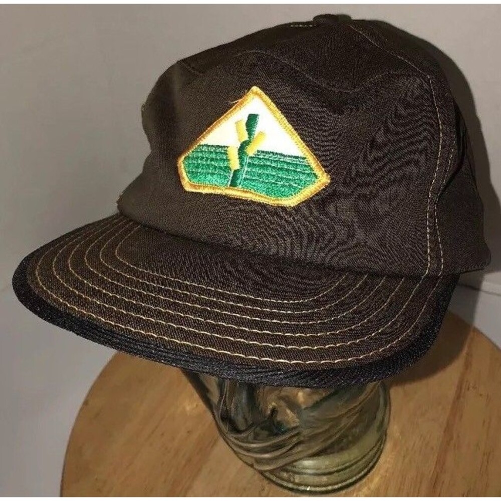 Vintage TROJAN SEED CORN 70s 80s USA Hat Cap Snapback Farming PATCH Gold Stitch